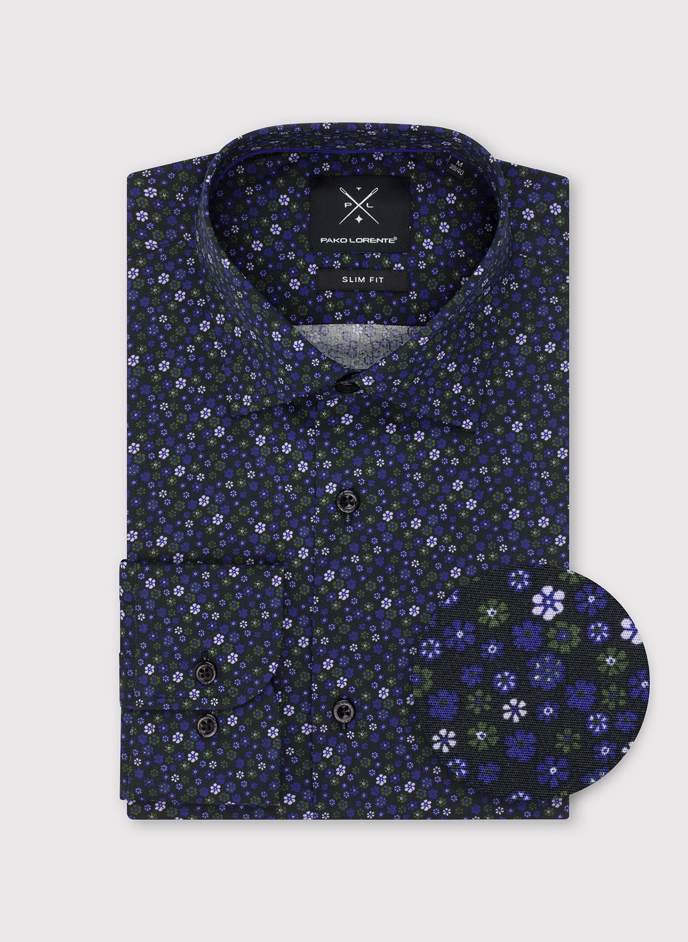 Męska koszula w kwiatowy mikrowzór - Pako Lorente