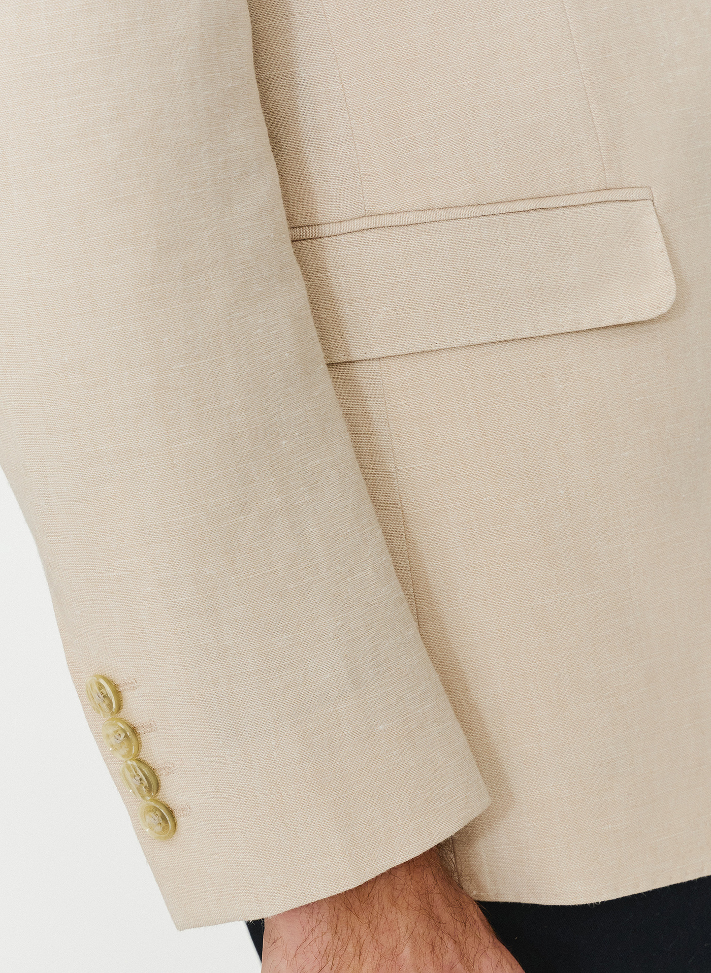 Lniana marynarka męska w kolorze beżowym - Pako Lorente