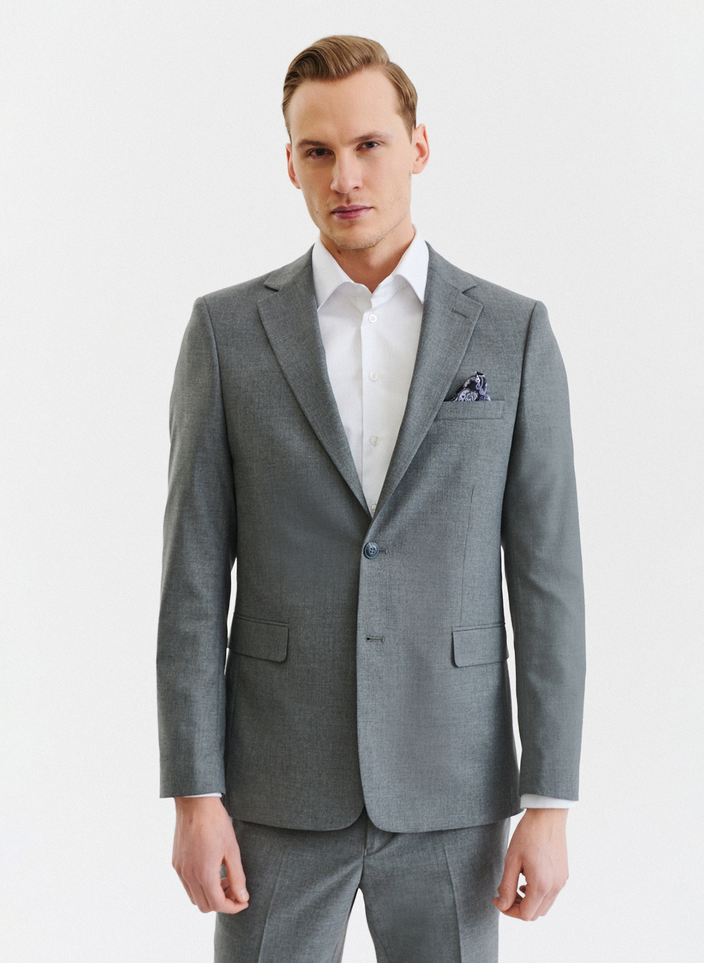 Szara gładka marynarka garniturowa - Pako Lorente