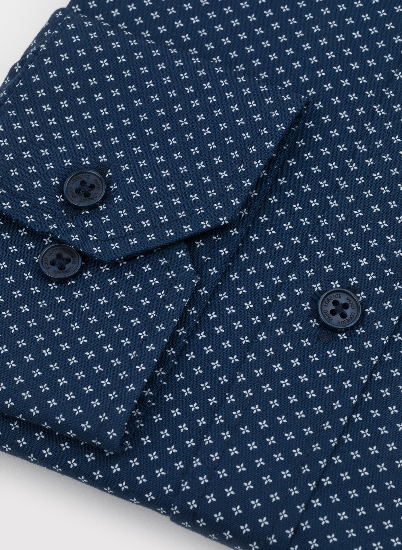 Granatowa koszula w drobny wzór P24SF-1X-027-G-S - Pako Lorente - Pako Lorente