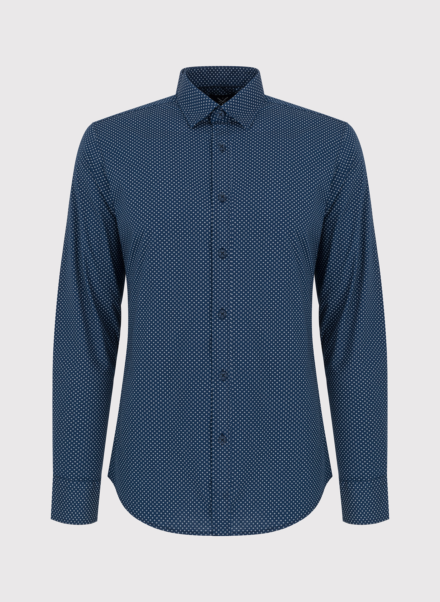 Granatowa koszula w drobny wzór P24SF-1X-027-G-S - Pako Lorente - Pako Lorente