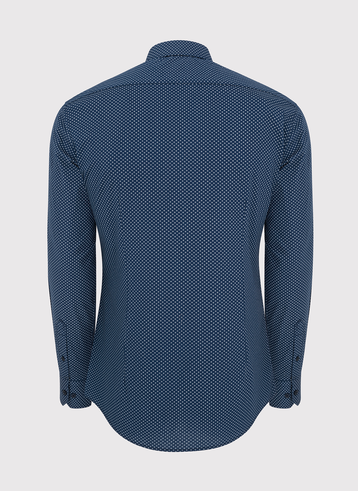 Granatowa koszula w drobny wzór P24SF-1X-027-G-S - Pako Lorente - Pako Lorente