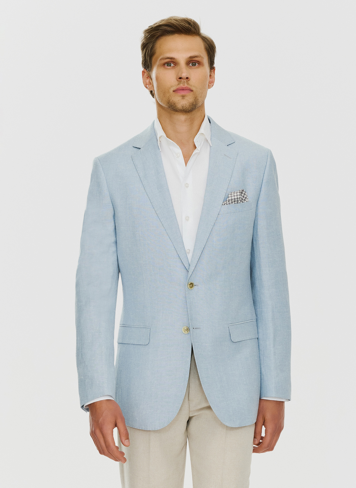 Lniana marynarka męska w kolorze niebieskim - Pako Lorente