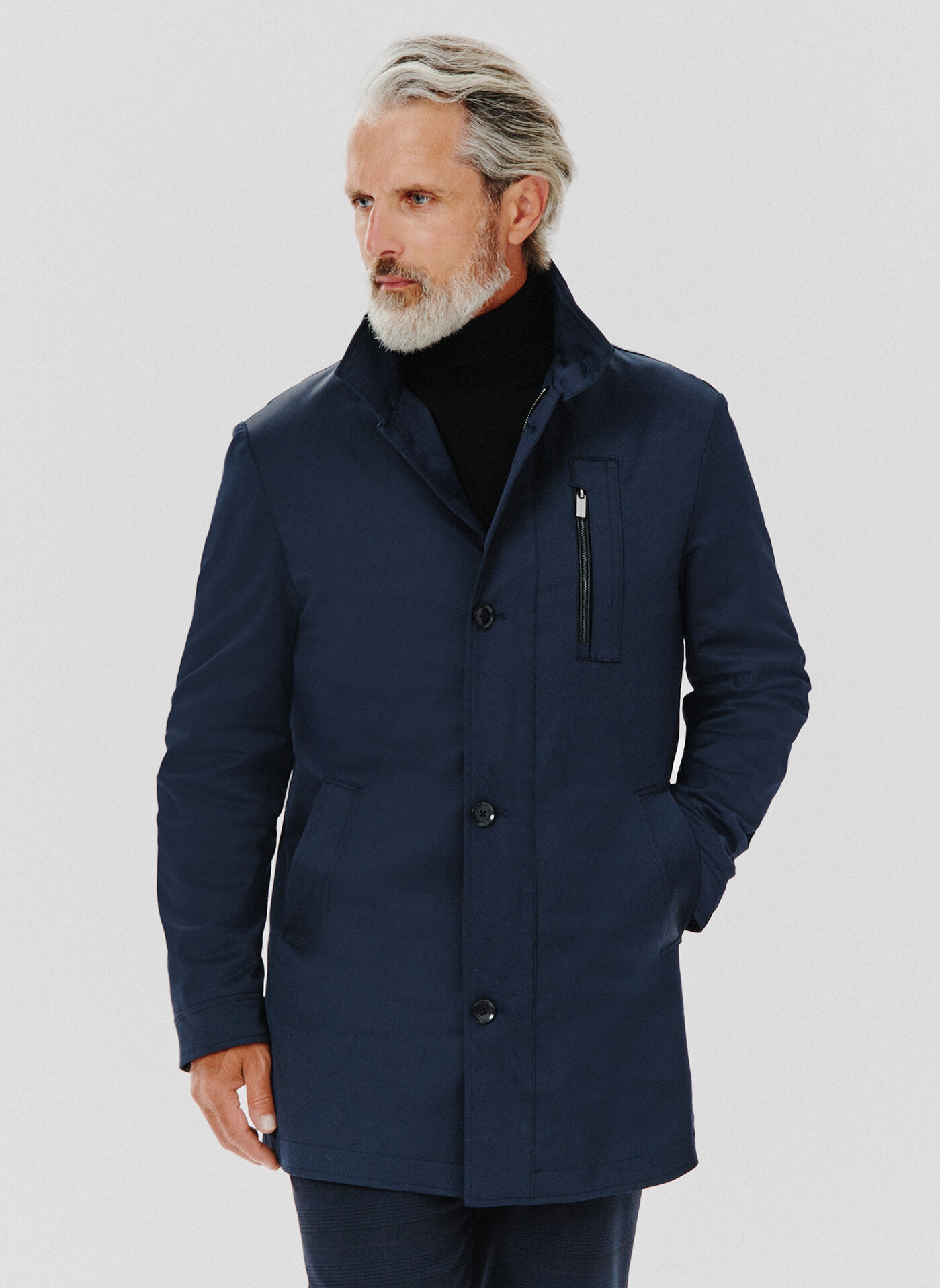 Granatowy płaszcz męski - Pako Lorente