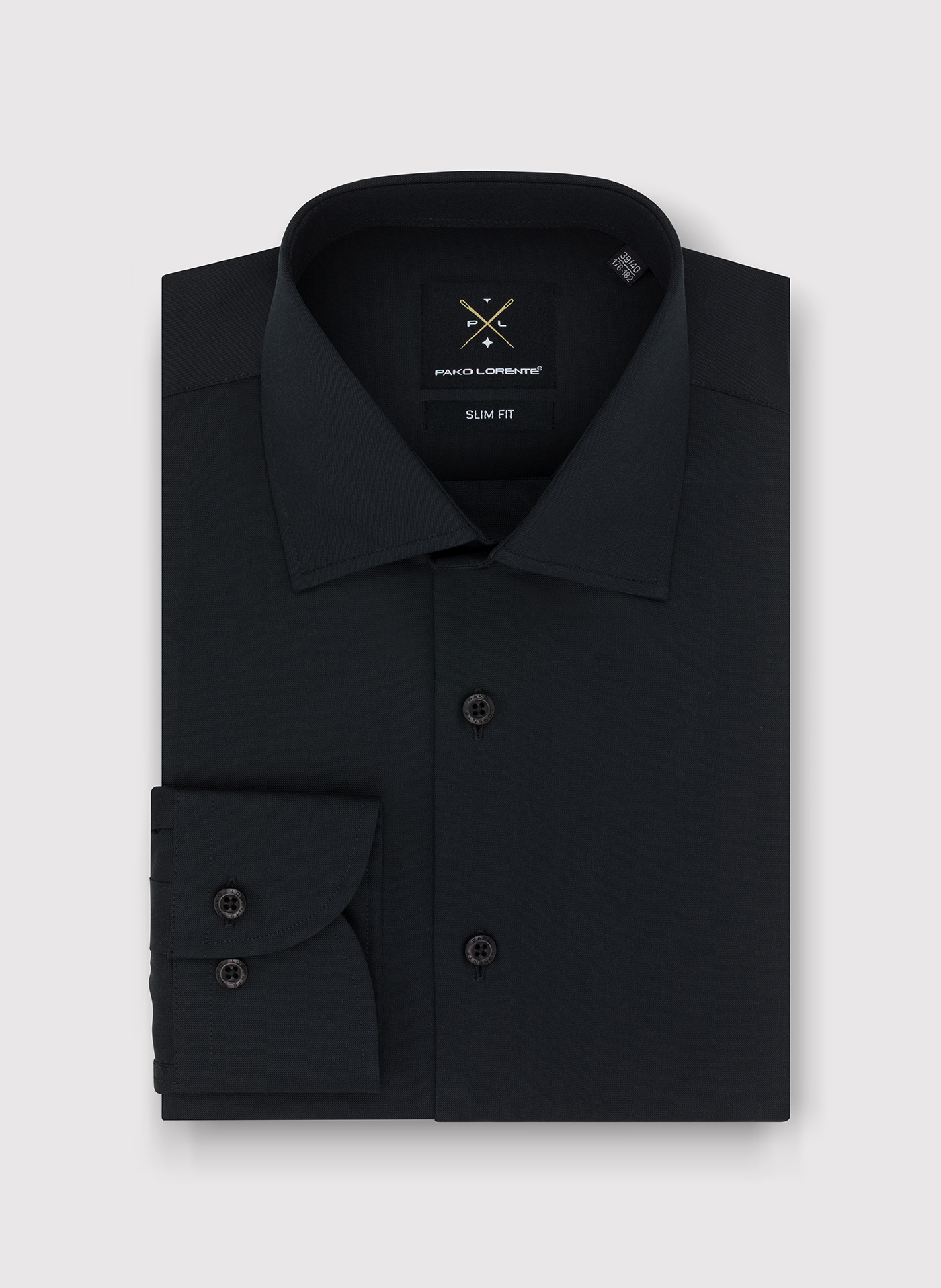Bawełniana czarna koszula męska - Pako Lorente