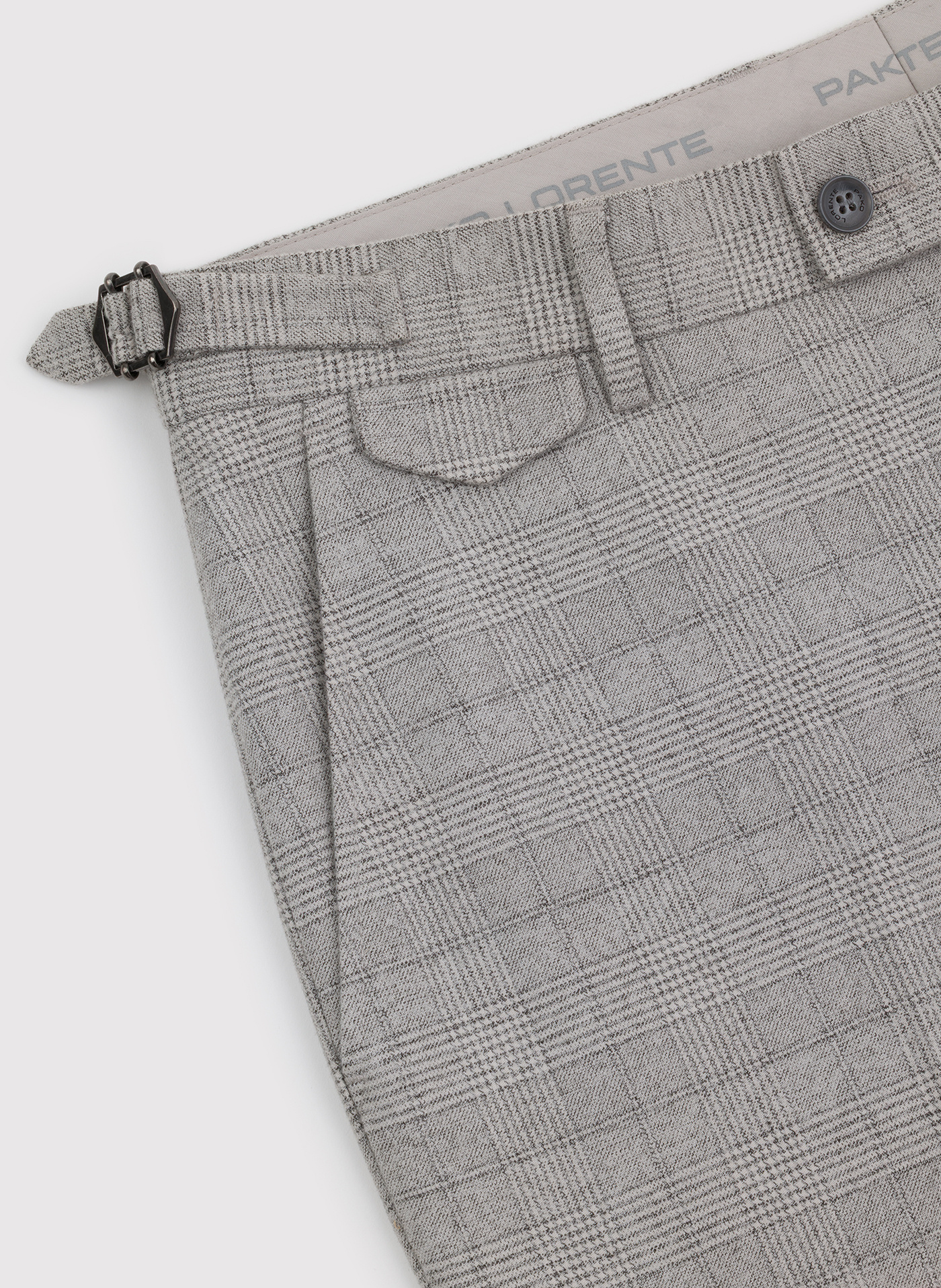 Szare spodnie garniturowe w kratkę - Pako Lorente