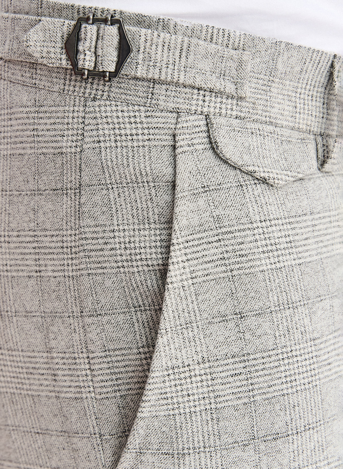 Szare spodnie garniturowe w kratkę - Pako Lorente