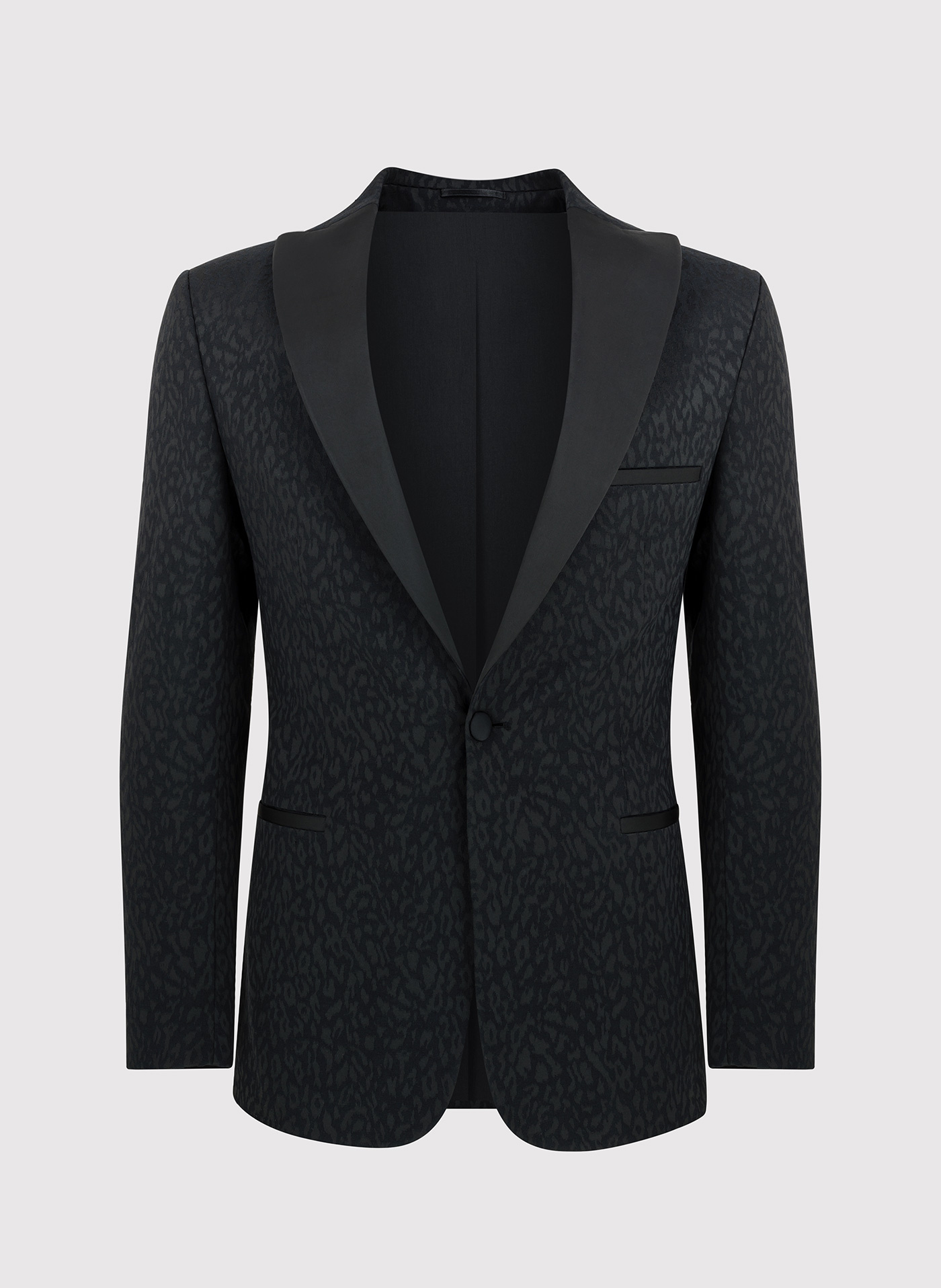 Czarna żakardowa marynarka smokingowa - Pako Lorente