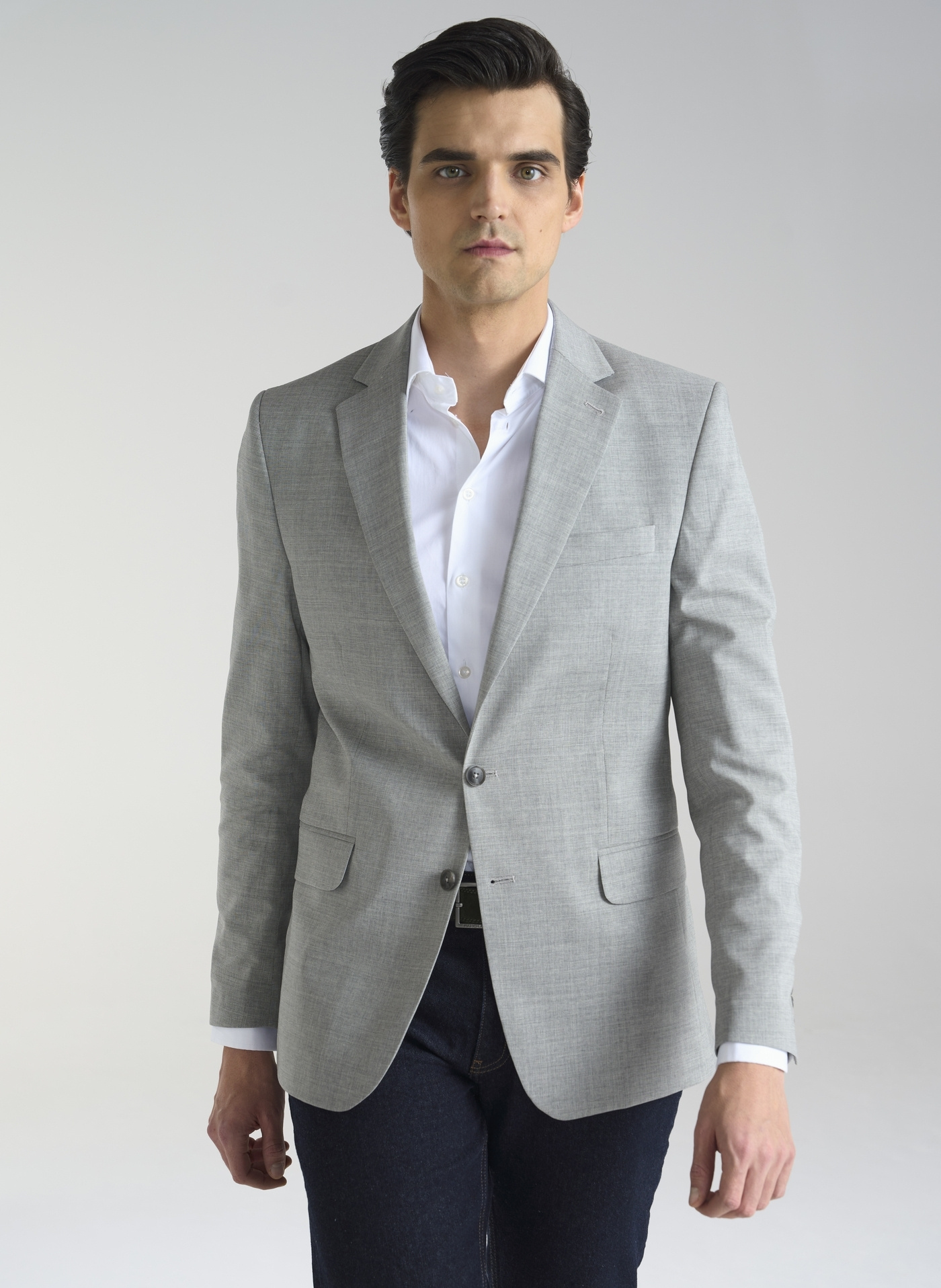 Szara marynarka męska z wełną - Pako Lorente