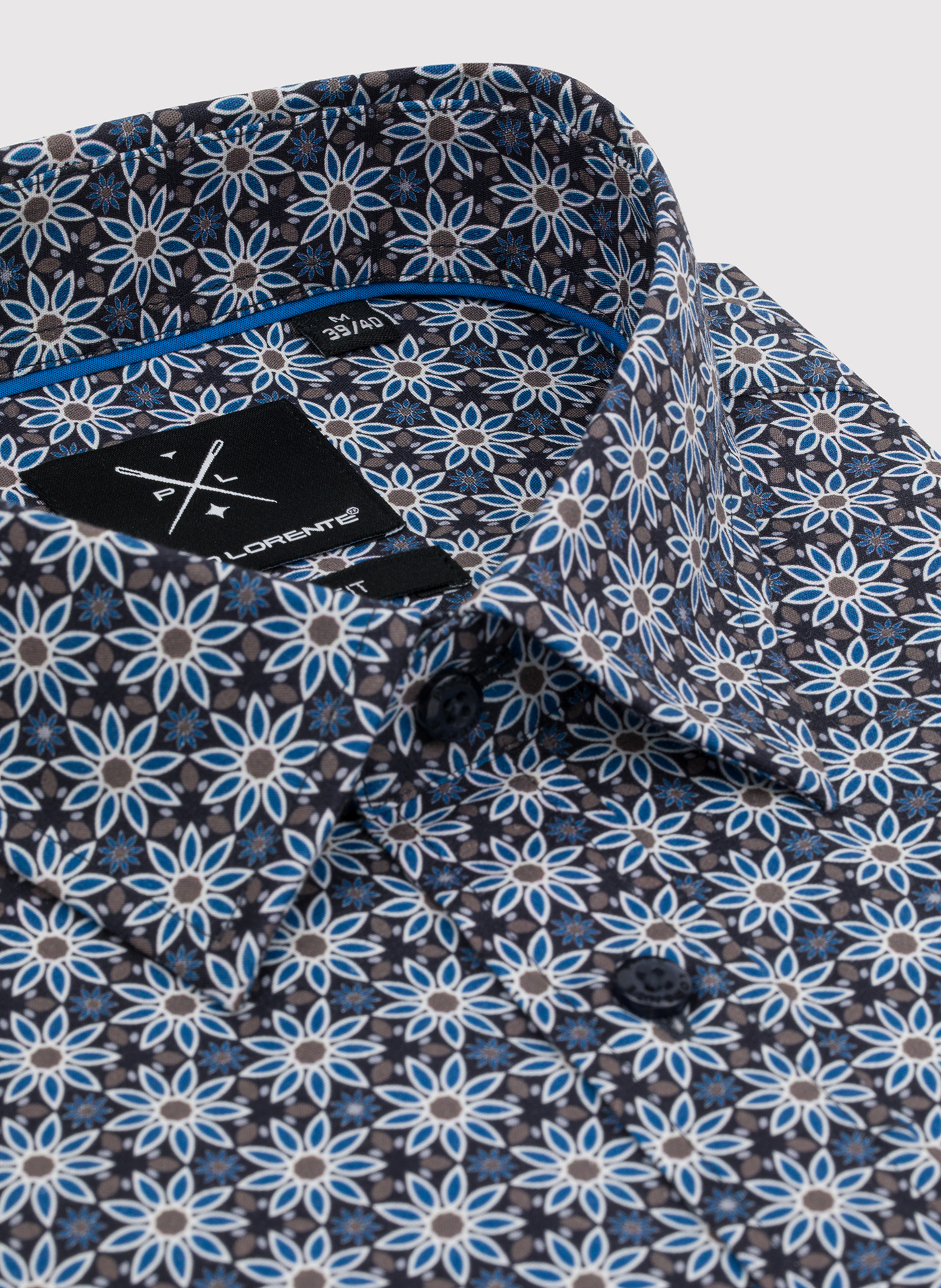 Koszula męska w niebieskie kwiaty - Pako Lorente