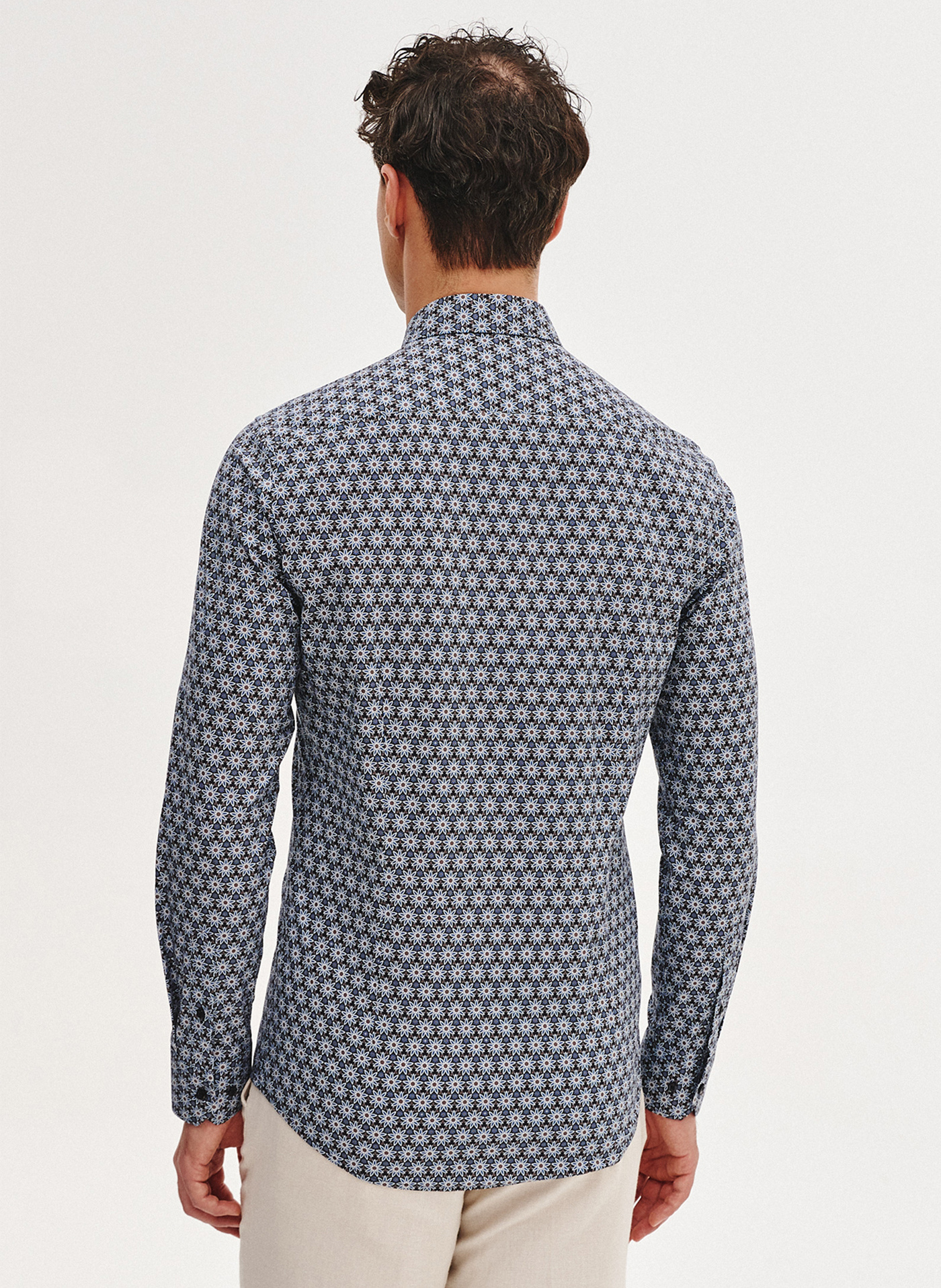 Koszula męska w niebieskie kwiaty - Pako Lorente
