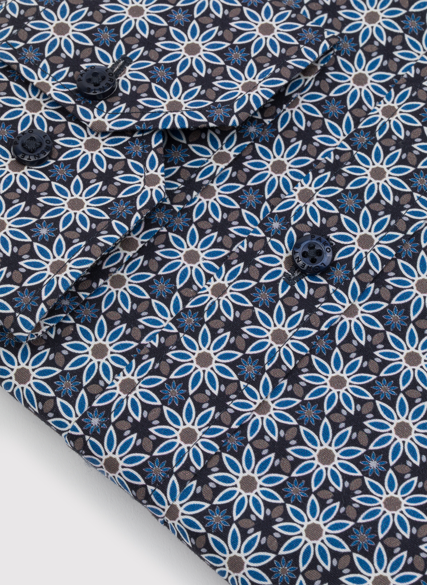 Koszula męska w niebieskie kwiaty - Pako Lorente