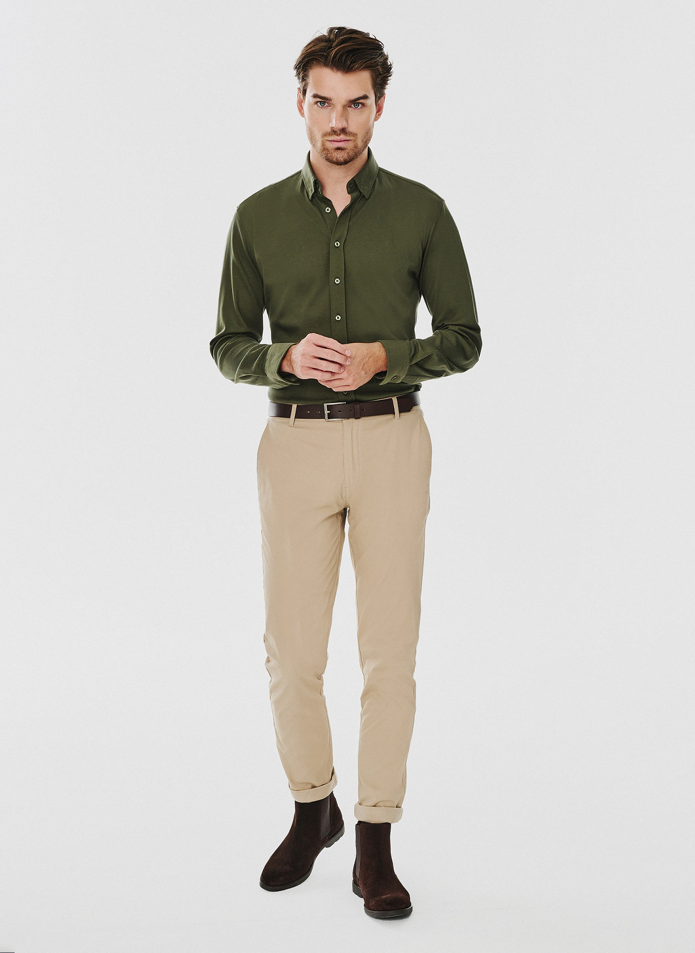 Zielona bawełniana koszula męska - Pako Lorente