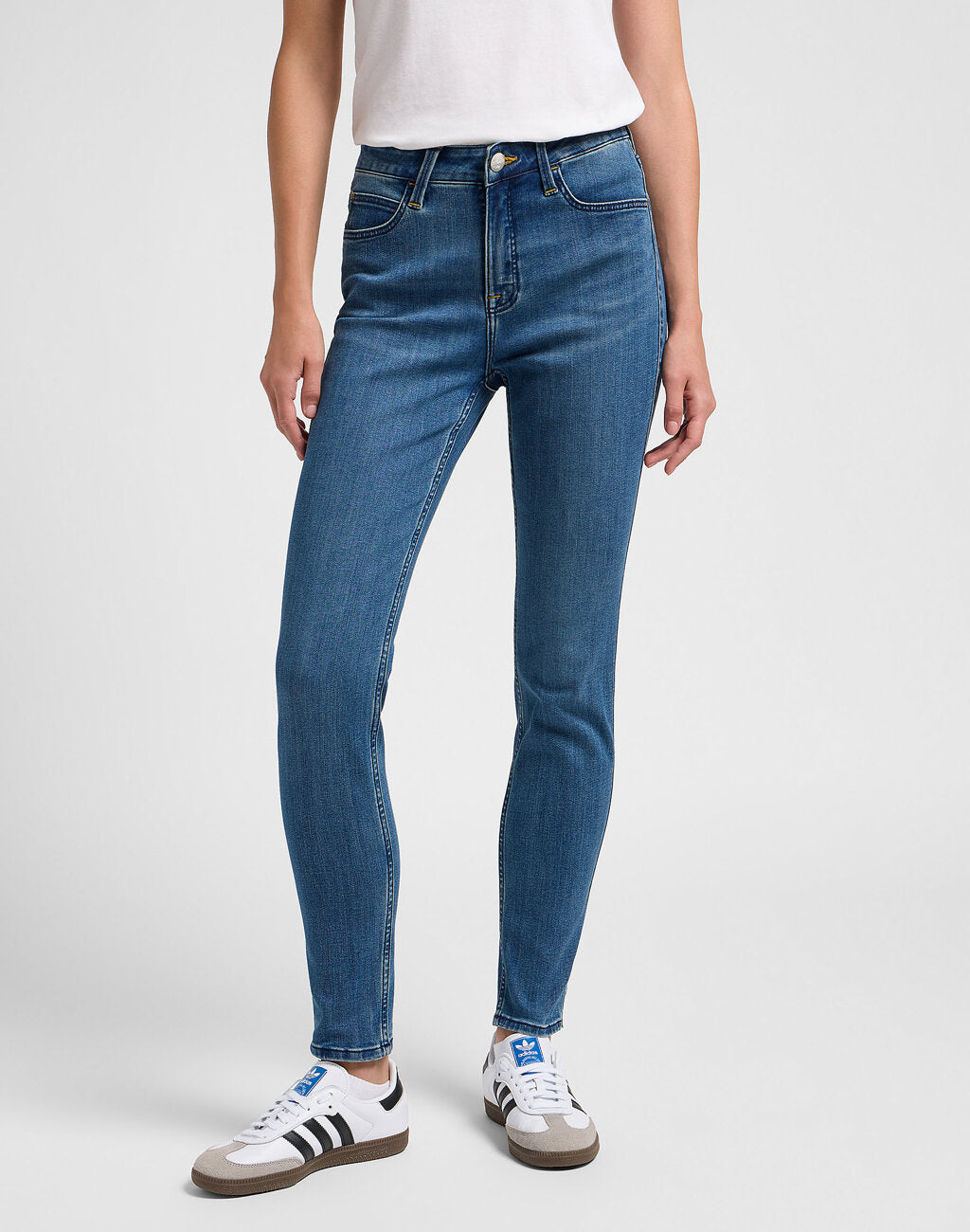 Damskie Spodnie Jeansowe Lee CBL HR Skinny Eur So Chic L34GUZE28 112340591, W27 L31