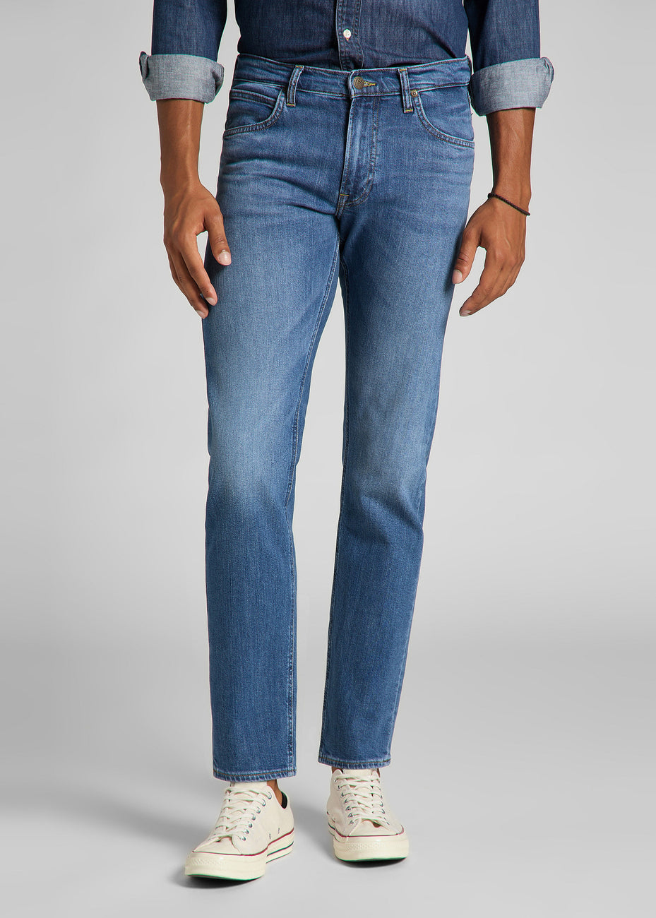 Spodnie Jeansowe Męskie Lee Daren Zip Fly Dark Freeport L707PXGQ 112140688, W31 L34