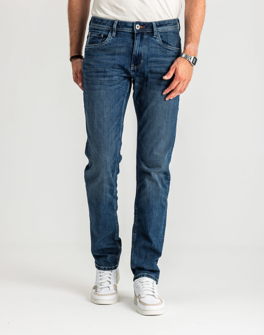 Męskie Spodnie Jeansowe Marvin Straigh Used Mid Stone Blue Denim Proste 1047981 10119, W31 L34