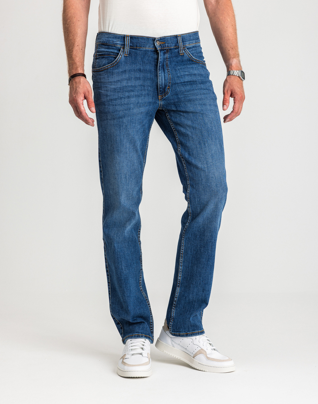Męskie Spodnie Jeansowe Mustang Style Tramper Straight Denim Blue 1017121 5000 782, W36 L32