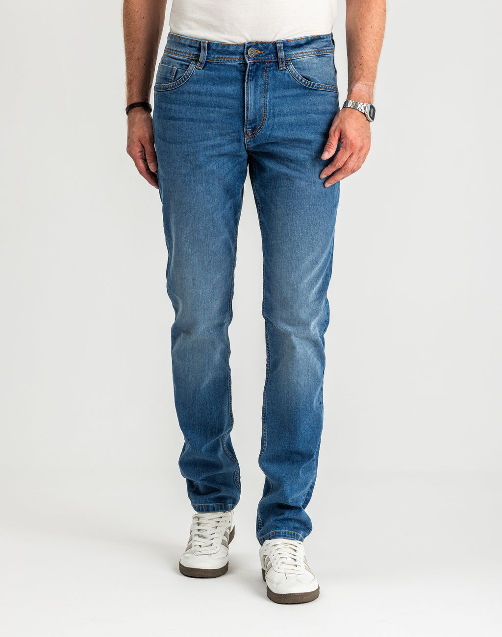 Męskie Spodnie Jeansowe Tom Tailor Josh Used Mid Stone Blue Denim Regular Slim Fit 1007860 10119, W33 L32