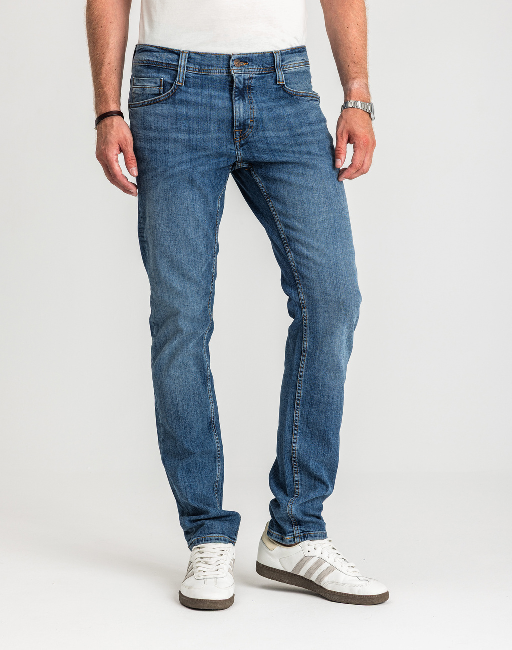 Męskie Spodnie Jeansowe Mustang Oregon Slim Denim Blue 1015042 5000 583, W34 L34