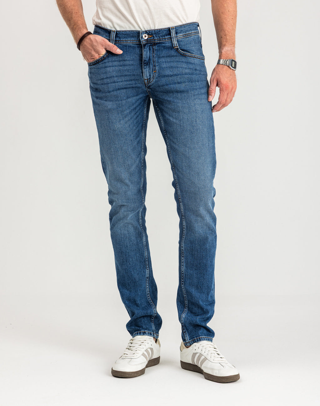 Spodnie Męskie Jeansowe Mustang Oregon Slim Denim Blue 1015041 5000 702, W34 L32