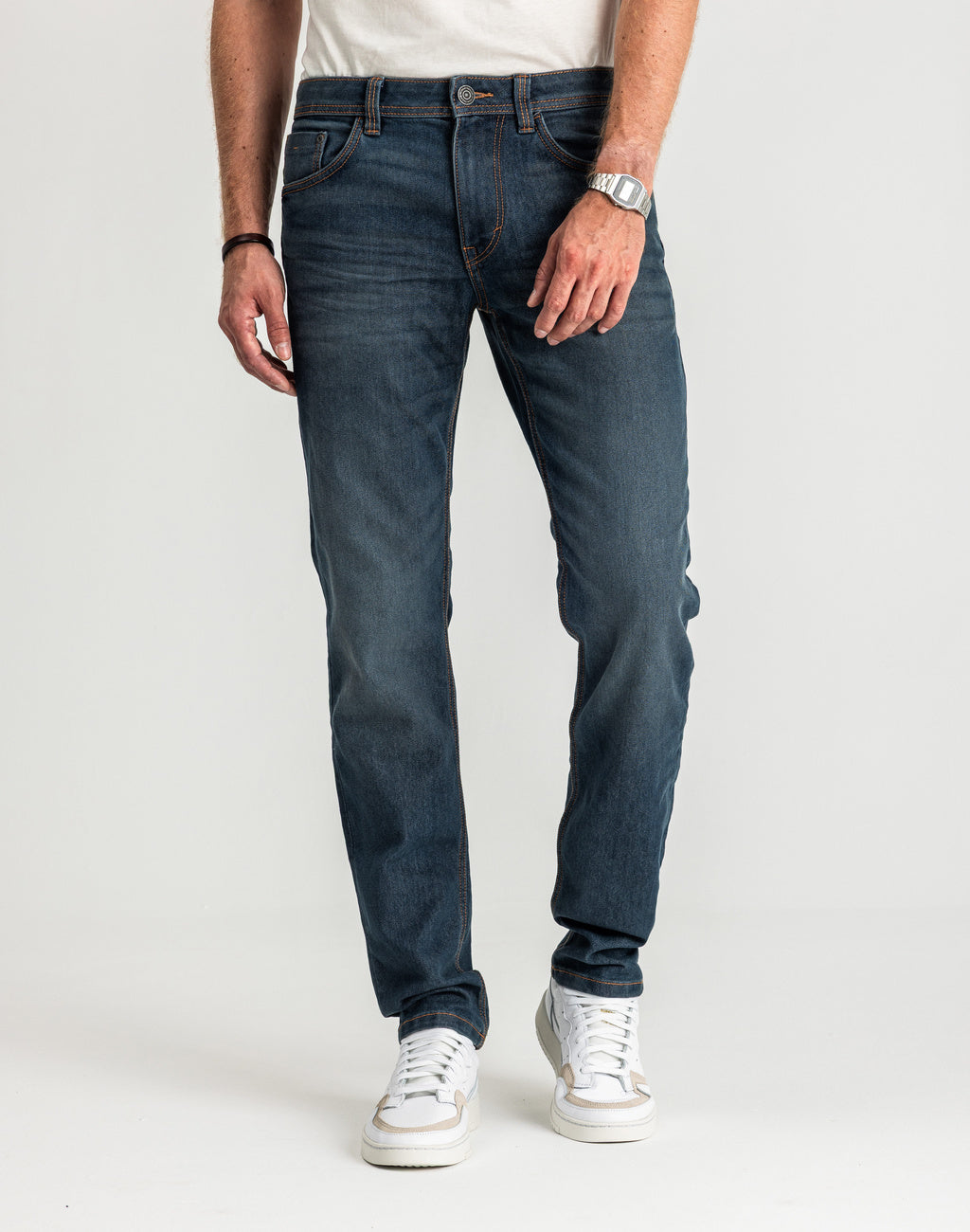 Męskie Spodnie Jeansowe Tom Tailor Marvin Mid Stone Wash Proste 1007858 10281, W34 L30