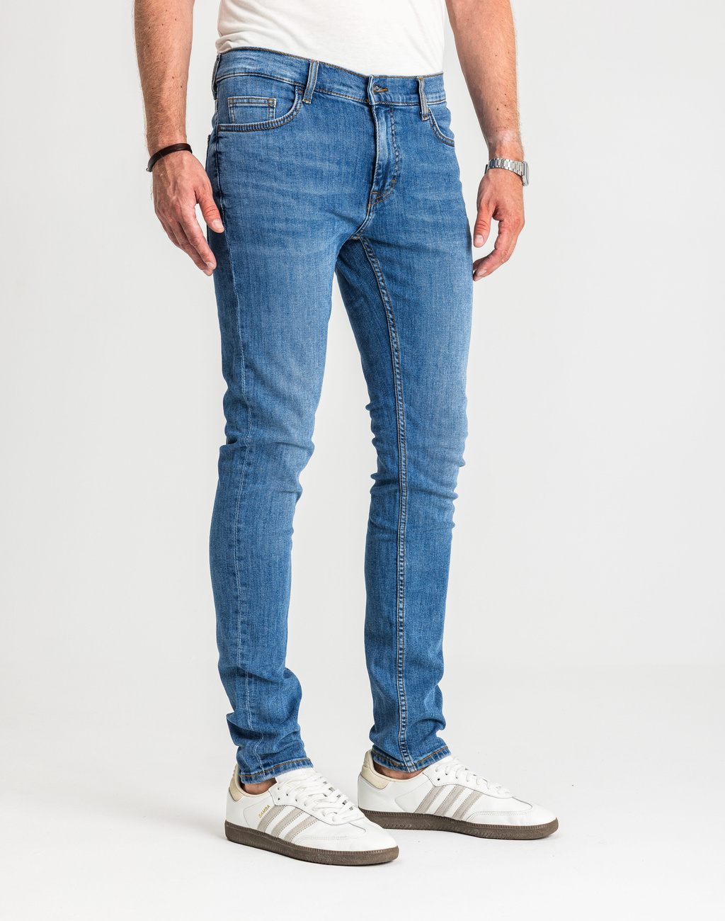 Męskie Spodnie Jeansowe Mustang Style Frisco Skinny Denim Blue 1017117 5000 682, W35 L36