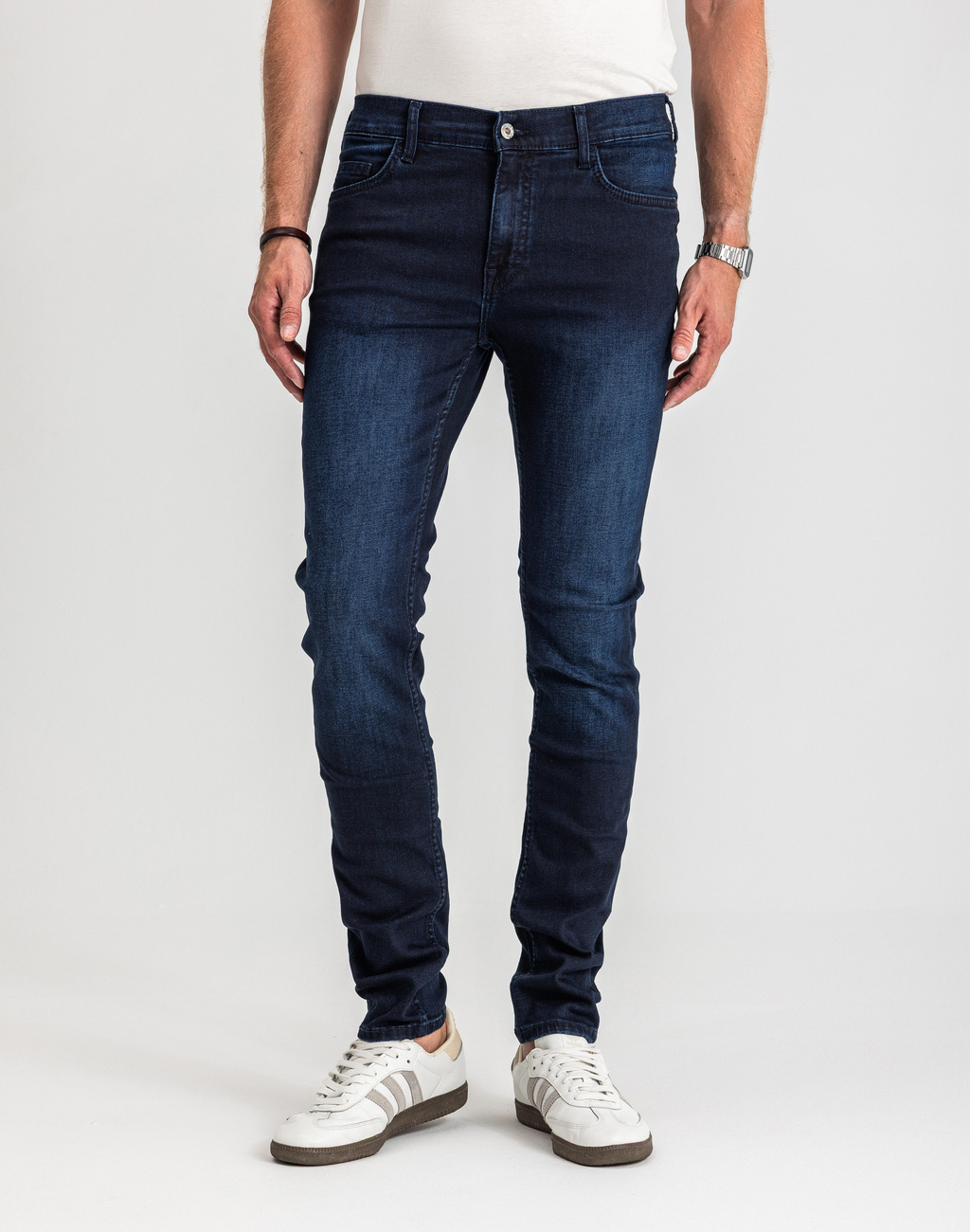 Męskie Spodnie Jeansowe Mustang Style Frisco Skinny Denim Blue 1017116 5000 801, W33 L36