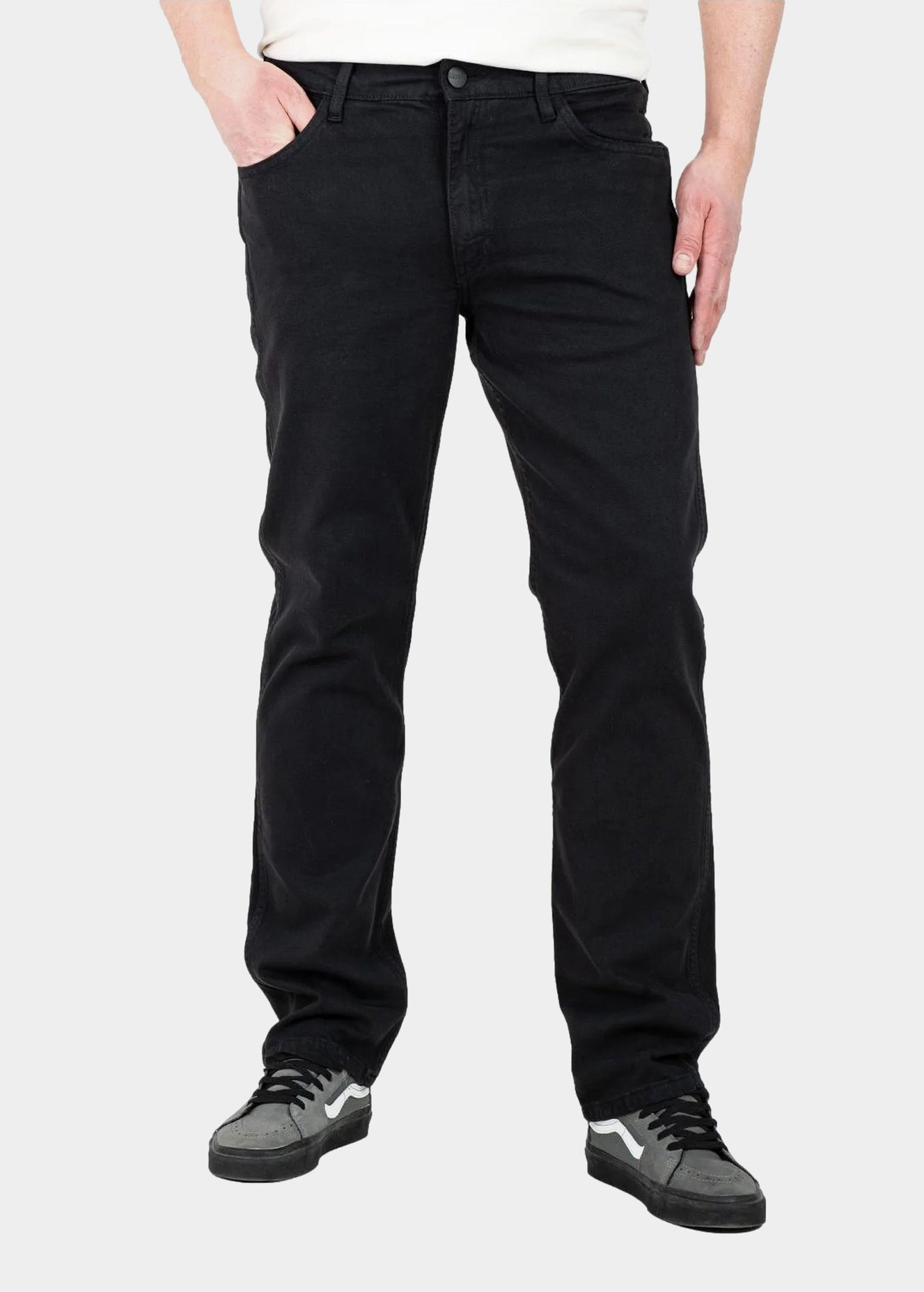 MESKIE SPODNIE WRANGLER GREENSBORO BLACK RINSE 112362309, W32 L32