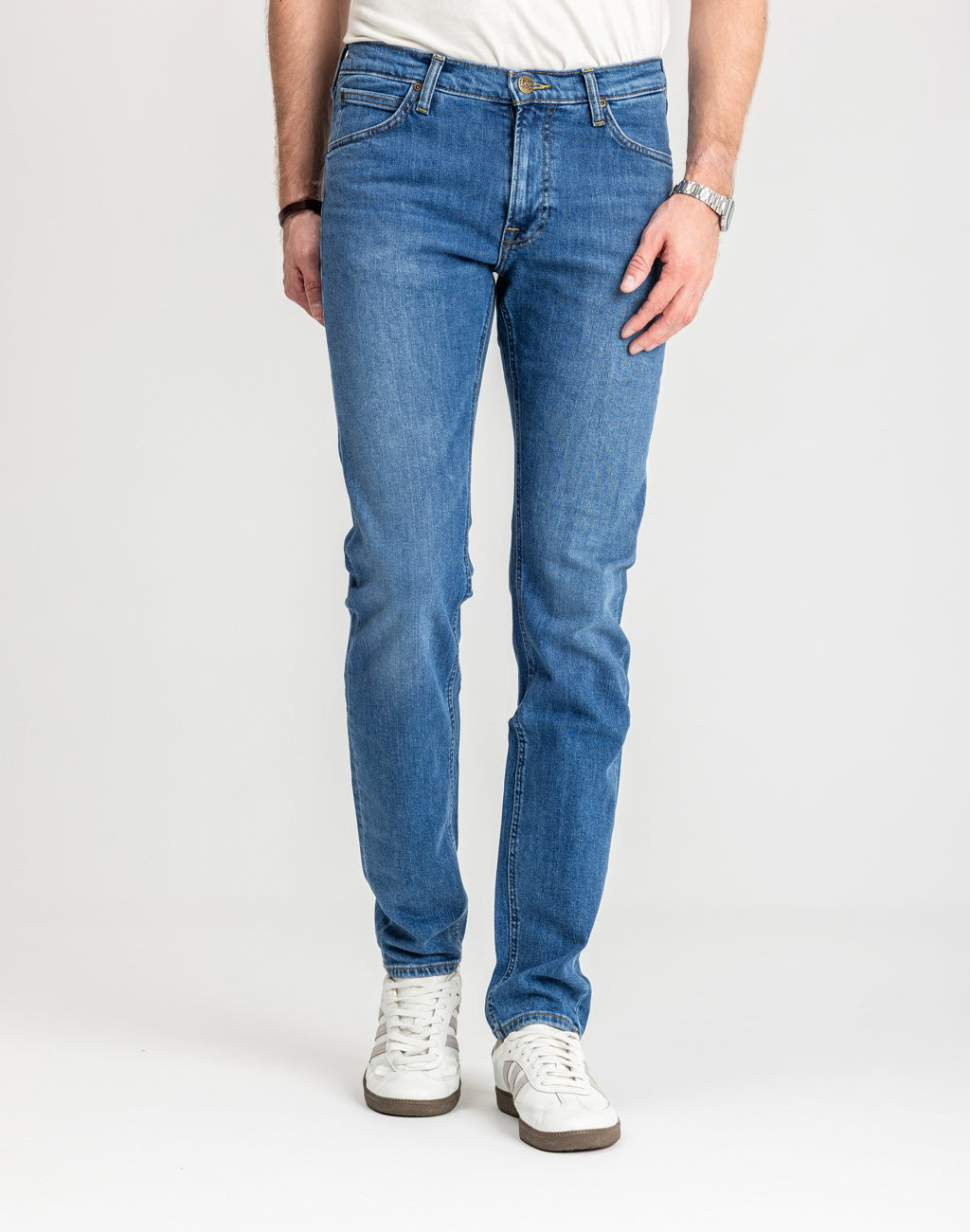 Męskie Spodnie Jeanoswe Lee Daren Zip Fly Dark Freeport L707PXGQ 112140688, W31 L34