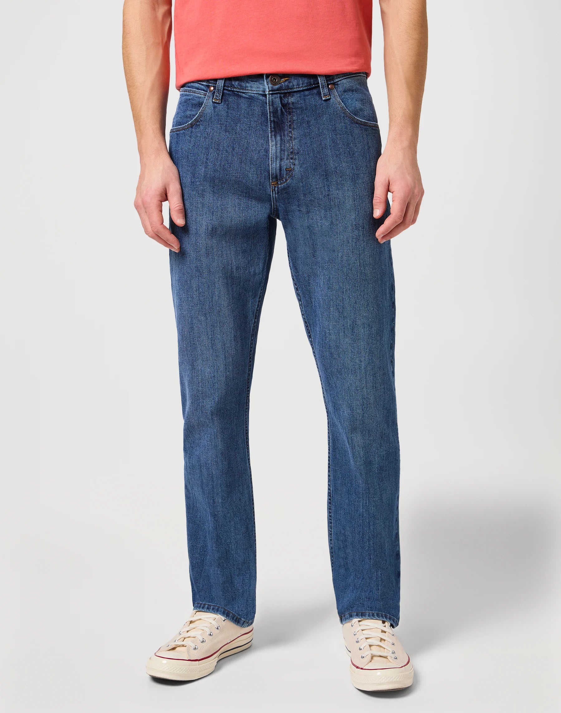 Męskie Jeansy Proste Wrangler Straight Mid Stone 112126011, W34 L34