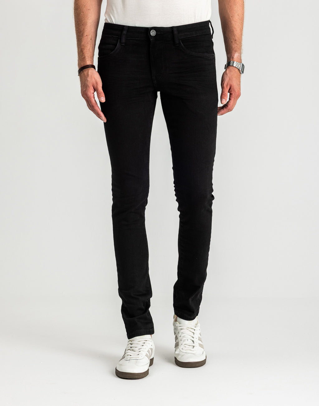 Męskie Spodnie Jeansowe Tom Tailor Troy Czarne Slim Fit 1021160 10270, W33 L30