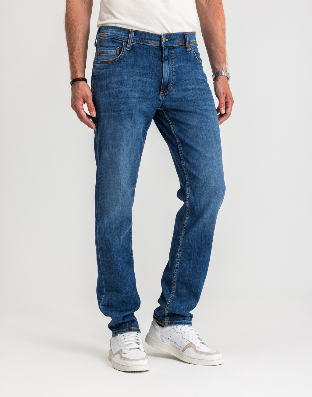 Męskie Spodnie Jeansowe Mustang Style Washington Straight Denim Blue 1017119 5000 782, W36 L32