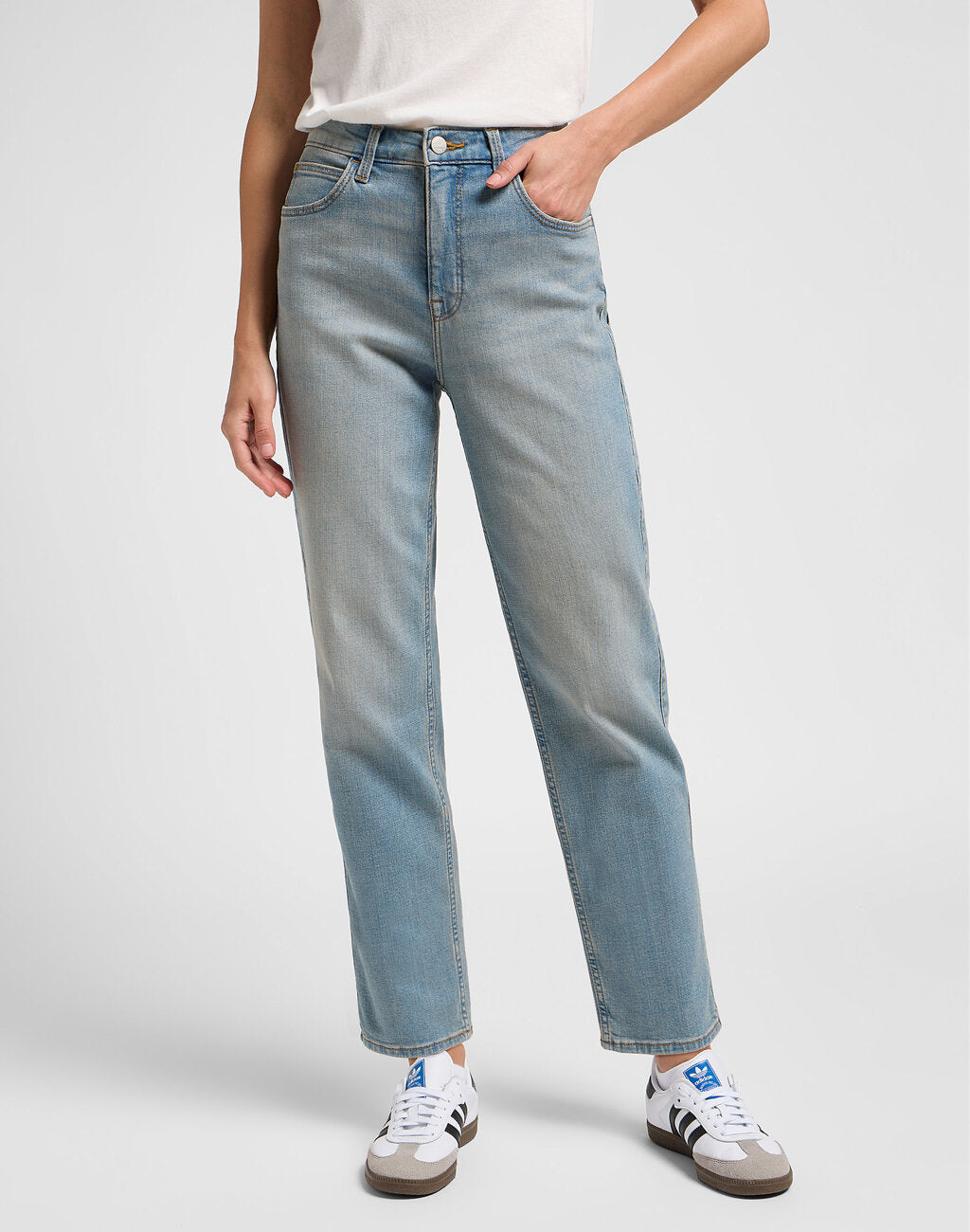 Damskie Spodnie Jeansowe Lee CBL Mom Jeans Denim Days L34HUXE27 112340616, W27 L31