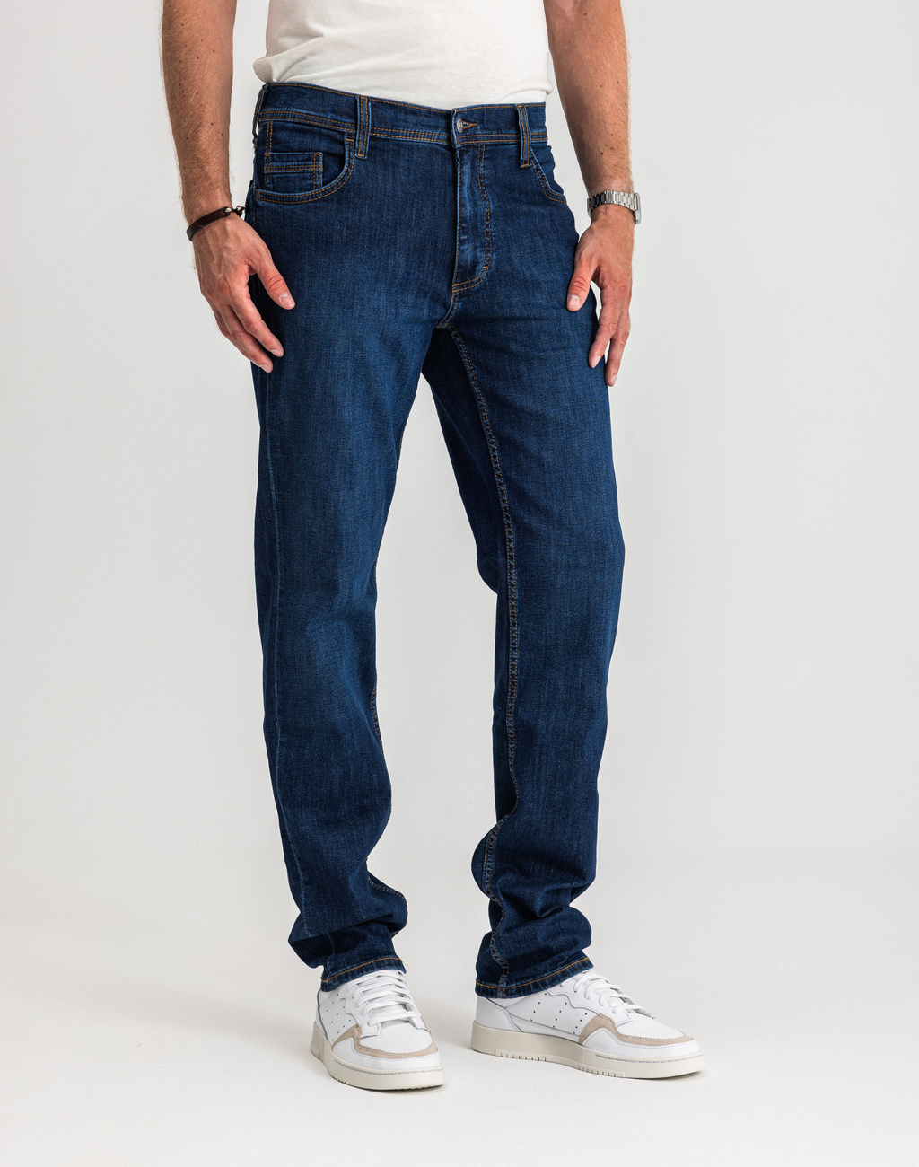 Męskie Spodnie Jeansowe Mustang Style Washington Straight Denim Blue 1017119 5000 882, W33 L30