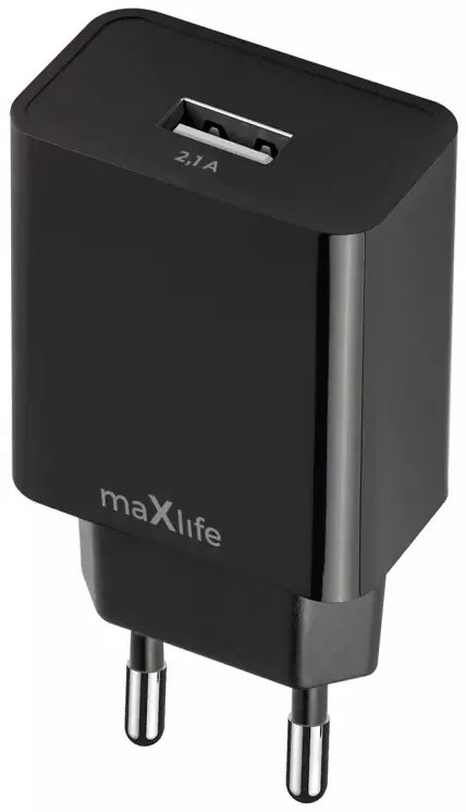 Maxlife ładowarka sieciowa MXTC-11 1x USB 2,1A czarna