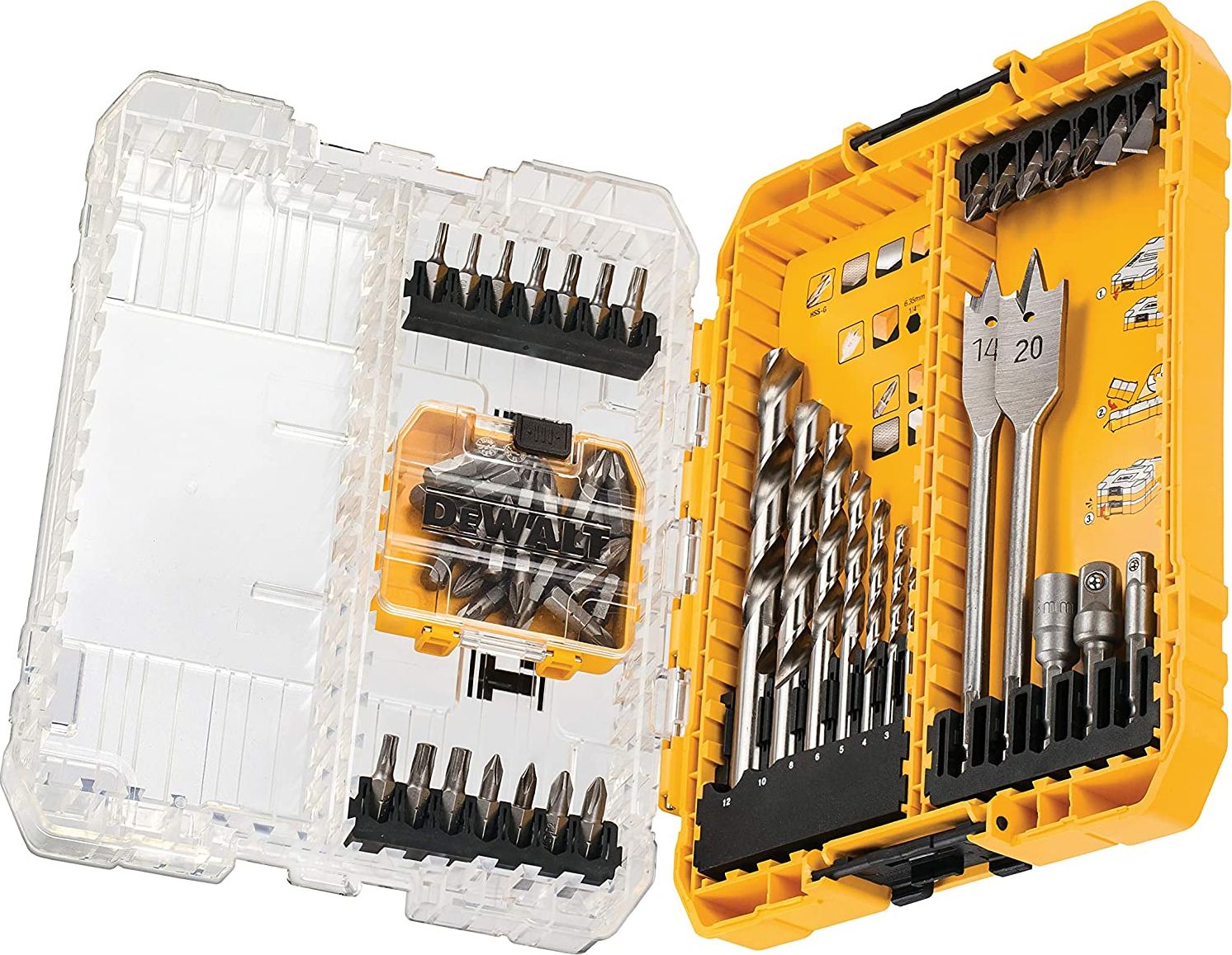 Dewalt zestaw bitów i wierteł 55 szt