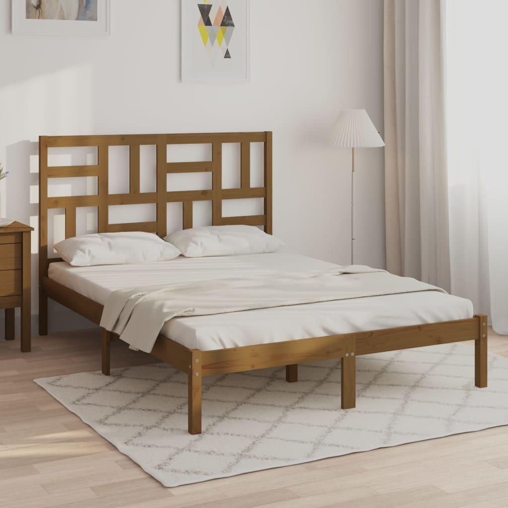 Фото - Ліжко VidaXL Rama łóżka, miodowy brąz, lite drewno, 120x190 cm, podwójna 
