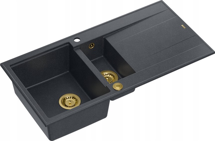 Zlewozmywak GraniteQ EVAN 156 zlewozmywak z syfonem Push To Open 1,5-komorowy z/o (1000x500x210; kom...