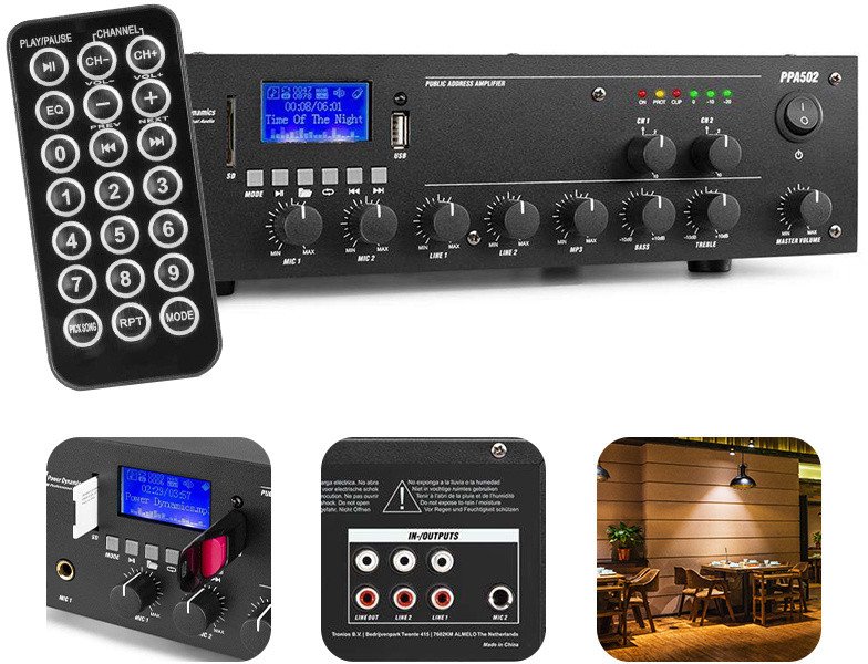 Power Dynamics Wzmacniacz 2 strefowy PPA502 100V 50W one size