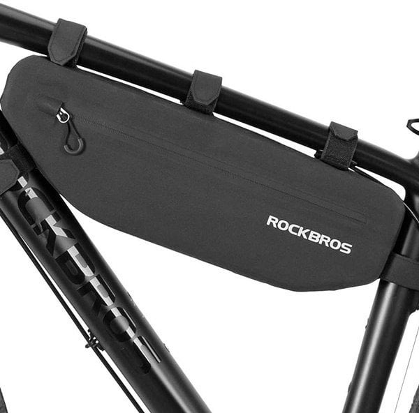 RockBros Wodoodporna torba rowerowa mocowana na rzepy pod ramę 3L czarna ROCKBROS