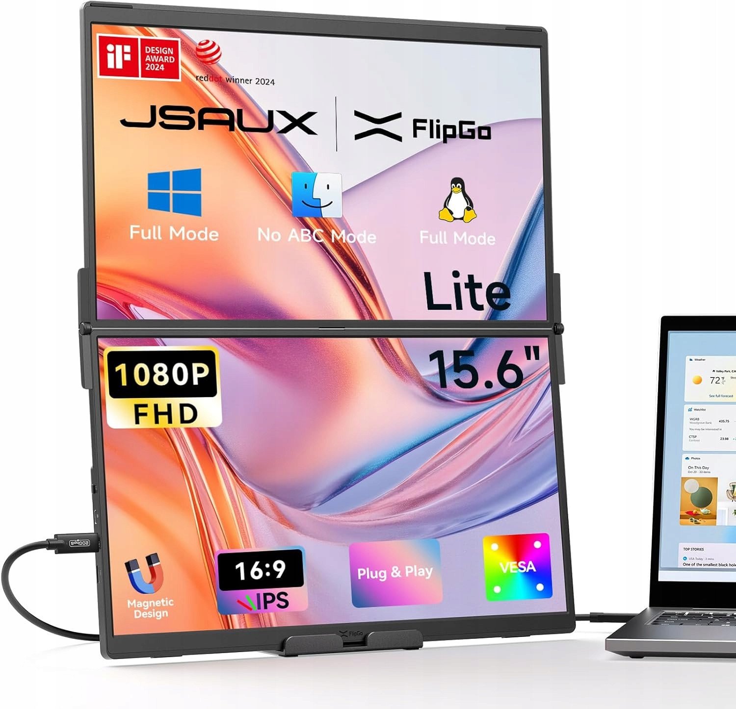 JSAUX FlipGo PM0207 Lite monitor przenośny 15,6" 1920x1080