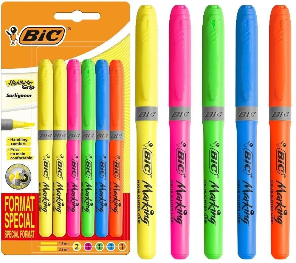 Bic Zakreślacz highlighter Grip Special Format 6szt