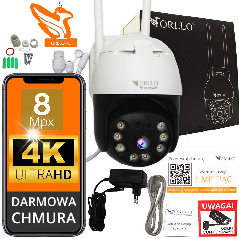 Kamera IP ORLLO Kamera IP ORLLO Z20 4K 8 MP 5xZOOM BEZPRZEWODOWA ZEWNĘTRZNA OBROTOWA