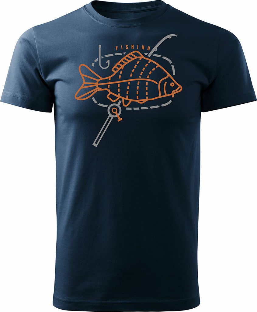 Topslang Koszulka na ryby dla wędkarza wędkarska fishing karp męska granatowa REGULAR XL