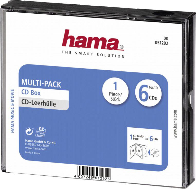 Hama Pudełko Na Płyty CD/DVD Multi-Pack, 6 szt. (00051292)