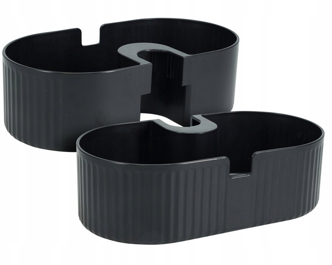 Koszyk prysznicowy Koopman Organizer prysznicowy łazienkowy plastikowy czarny 13x24cm 1szt