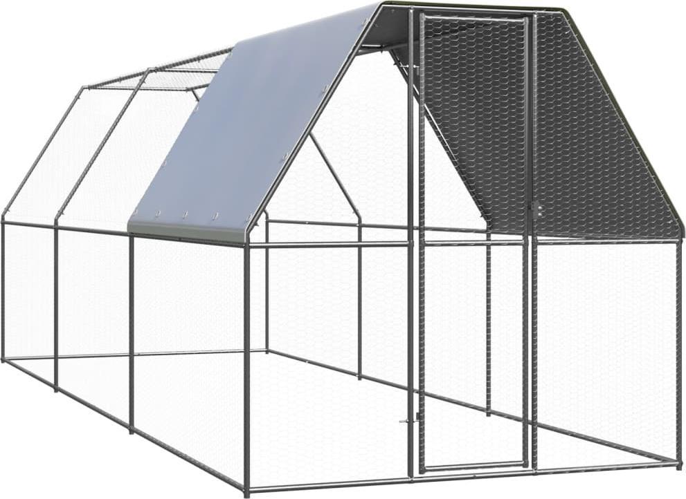 Zdjęcia - Klatka dla ptaka VidaXL Klatka zewnętrzna dla kurcząt, 2x6x2 m, stal galwanizowana 