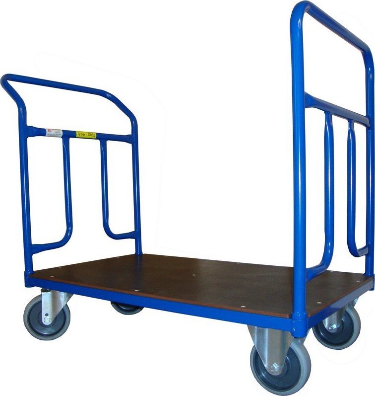 WiZ Wózek platformowy dwuburtowy, platforma z blachy. Wym. 1000x600mm (Ładowność: 400kg)