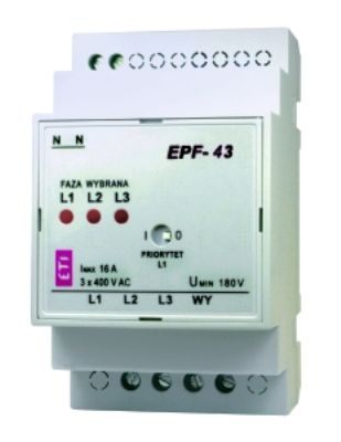 Zdjęcia - Włącznik ETI Polam Automatyczny przełącznik faz 16A 1Z EPF-43  (002470280)