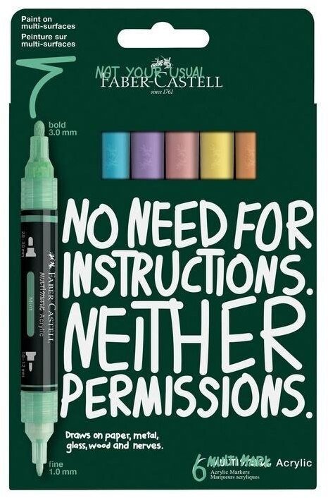 Faber-Castell Markery akrylowe MultimarkPastel 6kol FABER CASTEL